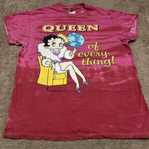 Vintage Betty Boop Queen Of Everything T shirt Y2K 2000 Freeze Glitter Tie Dye
